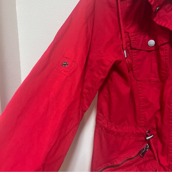 Red jacket woman’s  Snobbish Medium outdoors pockets hooded vintage - Picture 6 of 10